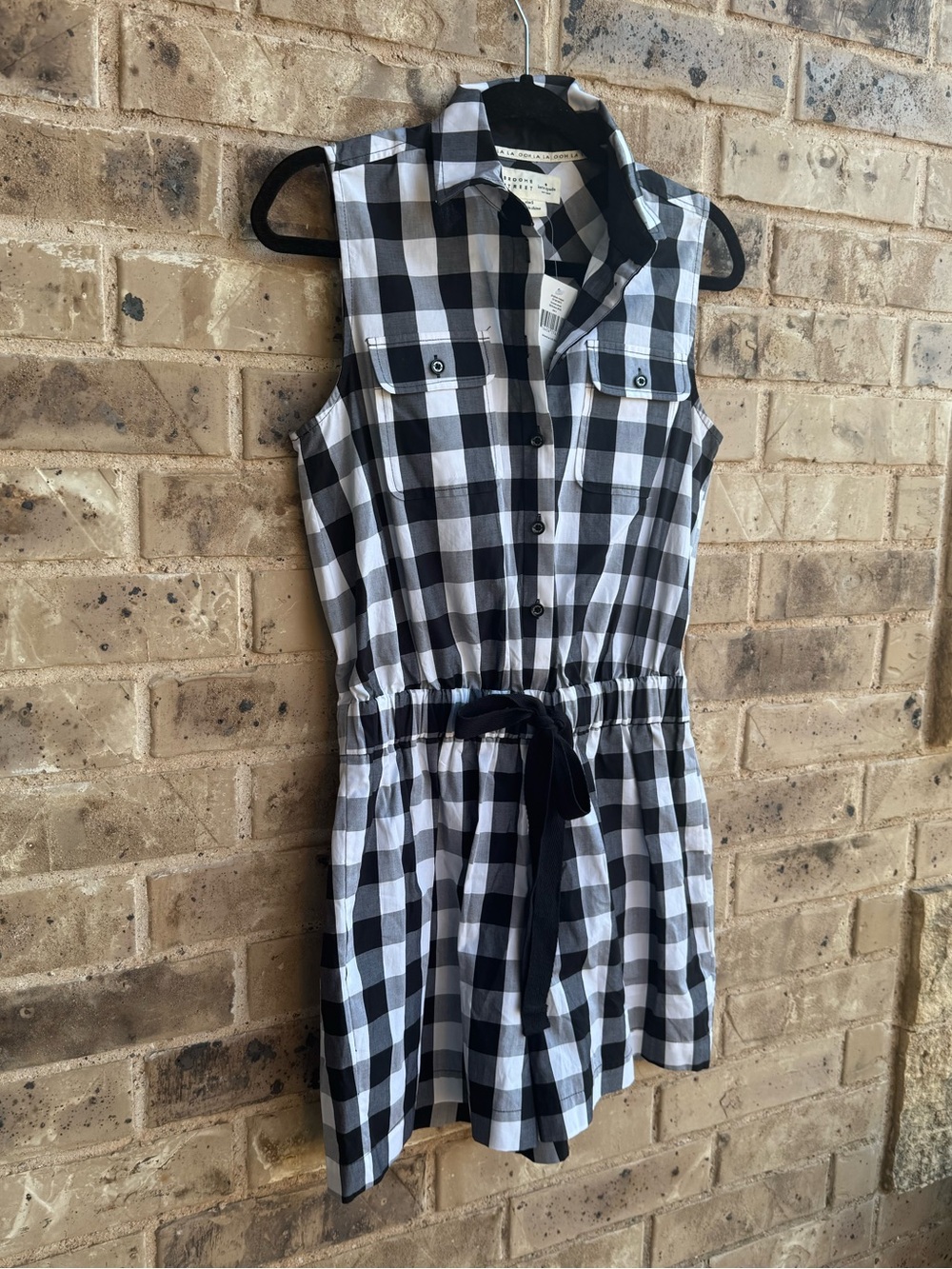 Brooke Street x kate spade Black and White Gingham Romper Size small - Picture 4 of 7